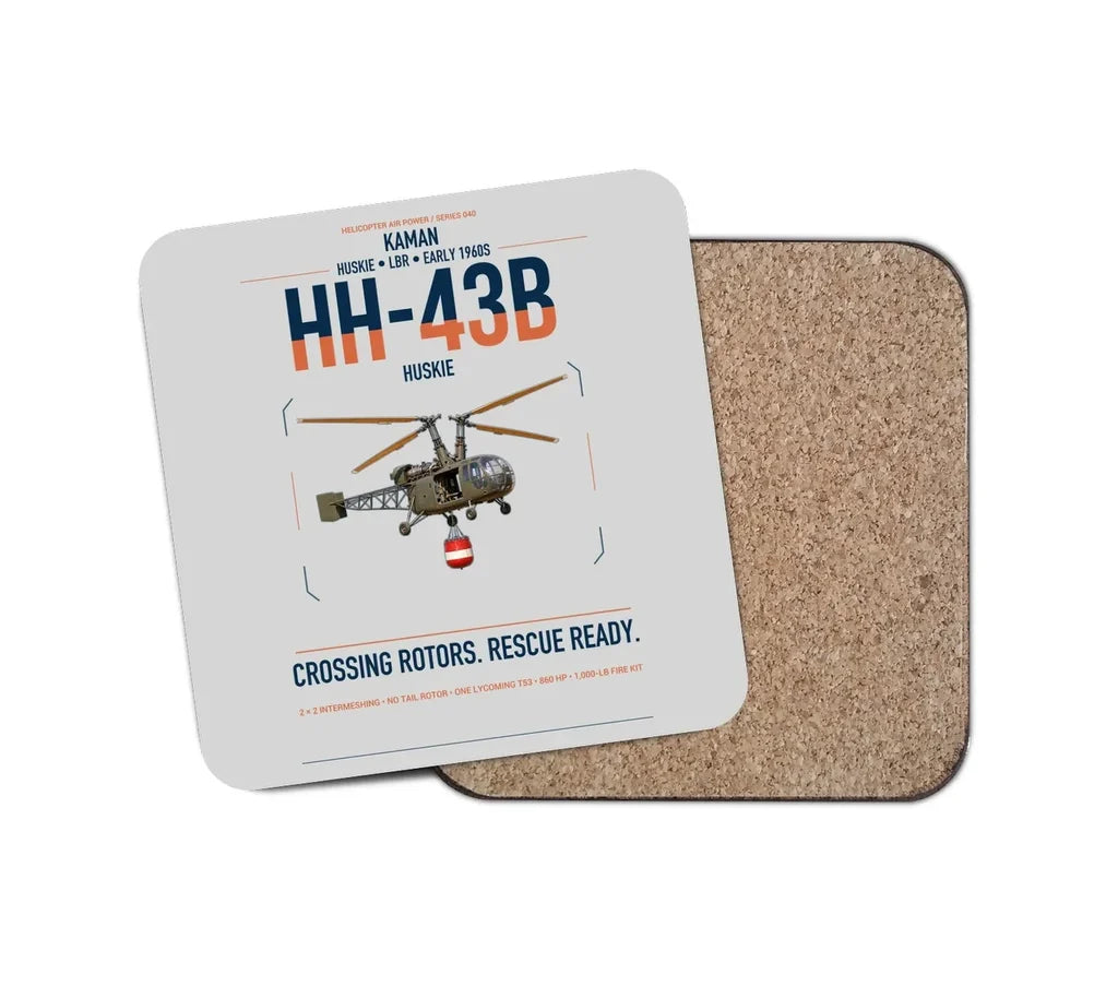 Kaman HH-43B Huskie design on light gray 1 piece coaster
