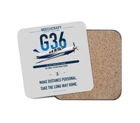 Thumbnail for Beechcraft Bonanza G36 design on light gray 1 piece coaster