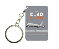 Thumbnail for E-4B Nightwatch design on gray designed key chain, double-side print