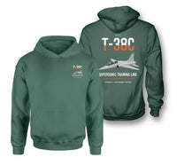 Thumbnail for T-38C Talon design on green double-side hoodie, double-side print
