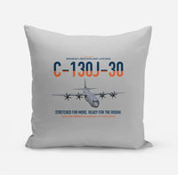 Thumbnail for C-130J-30 Super Hercules design on light gray pillow