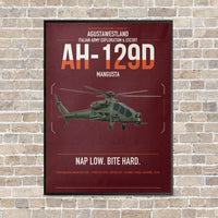 Thumbnail for AgustaWestland AH-129D Mangusta vertical canvas print - framed - dark red background