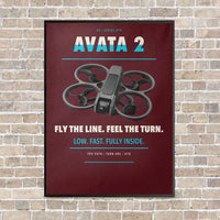 Thumbnail for DJI Avata 2 vertical canvas print - framed - dark red background
