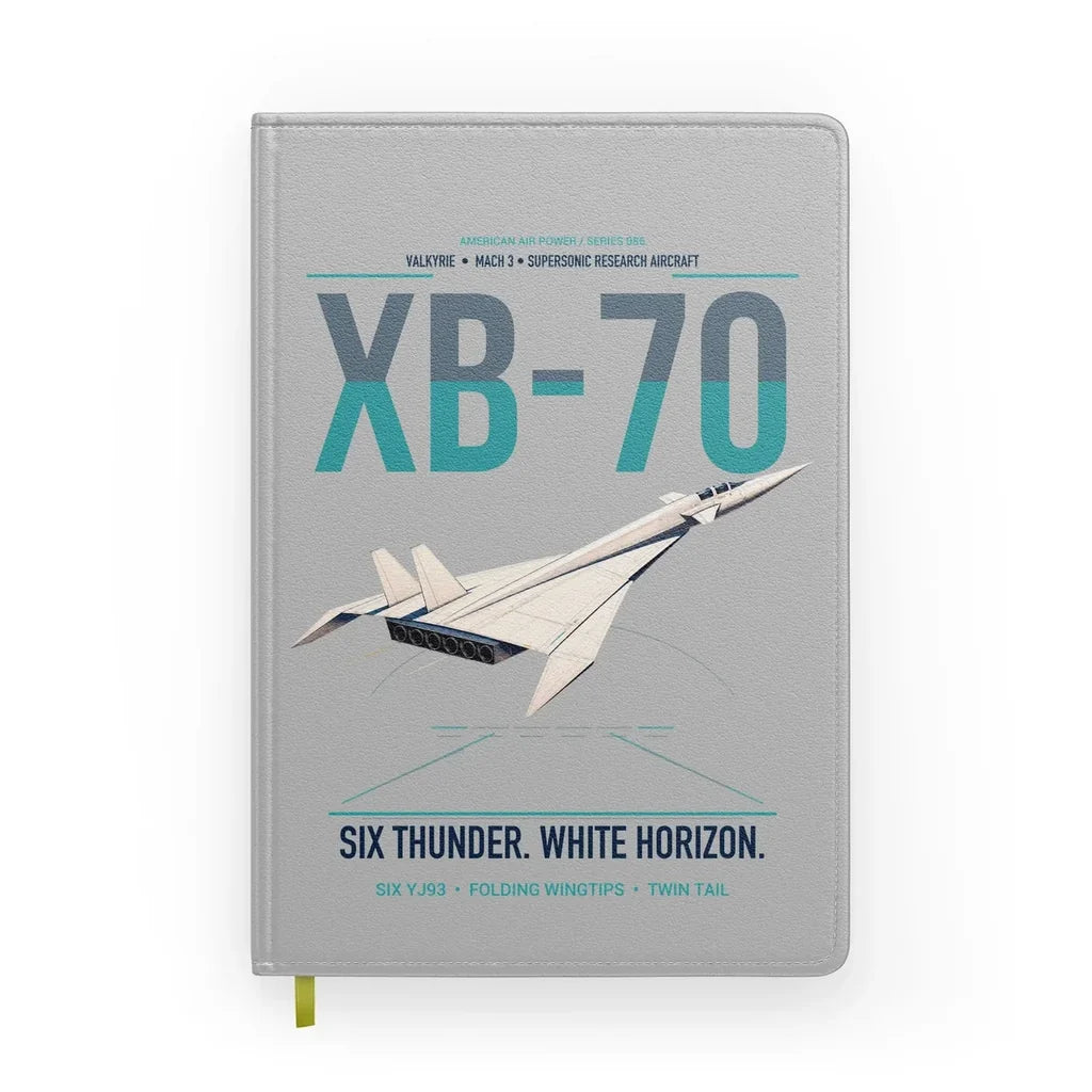 XB-70A Valkyrie design on light gray notebook