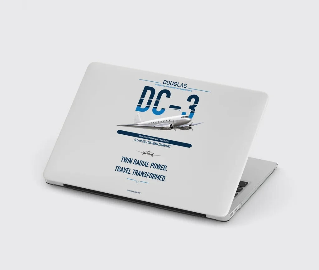 Douglas DC-3 design on light gray MacBook case