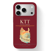 Thumbnail for Kittilä Airport (KTT) design on dark red iPhone 17 Pro MagSafe case