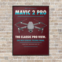 Thumbnail for DJI Mavic 2 Pro vertical canvas print - framed - dark red background