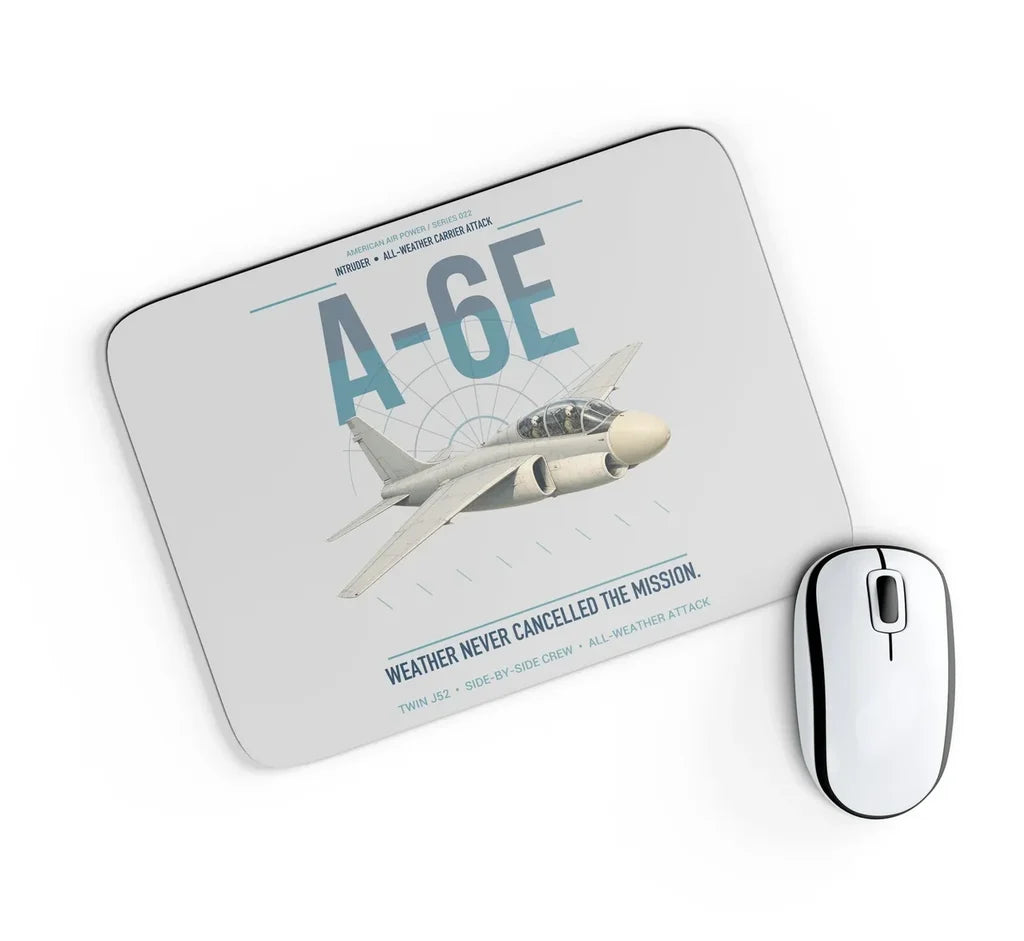 A-6E Intruder design on light gray rectangle mouse pad