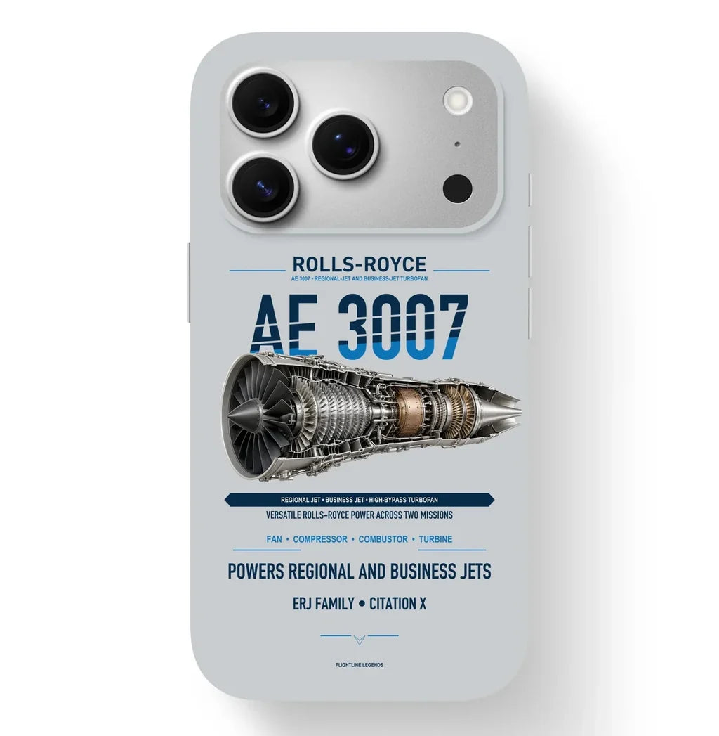 AE 3007 Case design on light gray iphone case