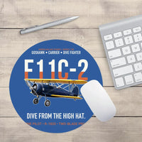 Thumbnail for F11C-2 Goshawk Dive from the High Hat design on blue round mouse pad