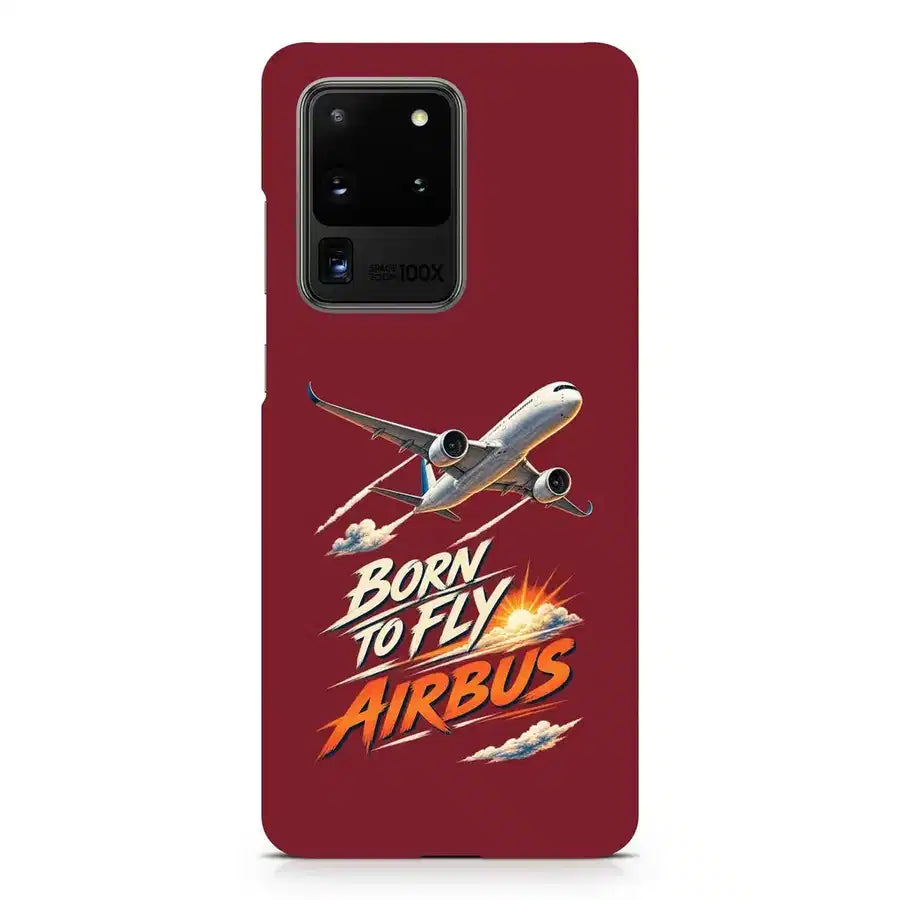 Born To Fly Airbus design on samsung case - dark red
