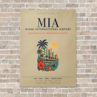 Thumbnail for Miami International Airport MIA vertical canvas print - no frame - beige background