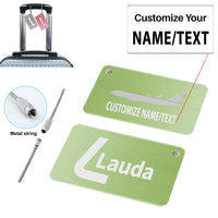 Thumbnail for Lauda Aluminum Airplane Luggage tag, Green + NAME