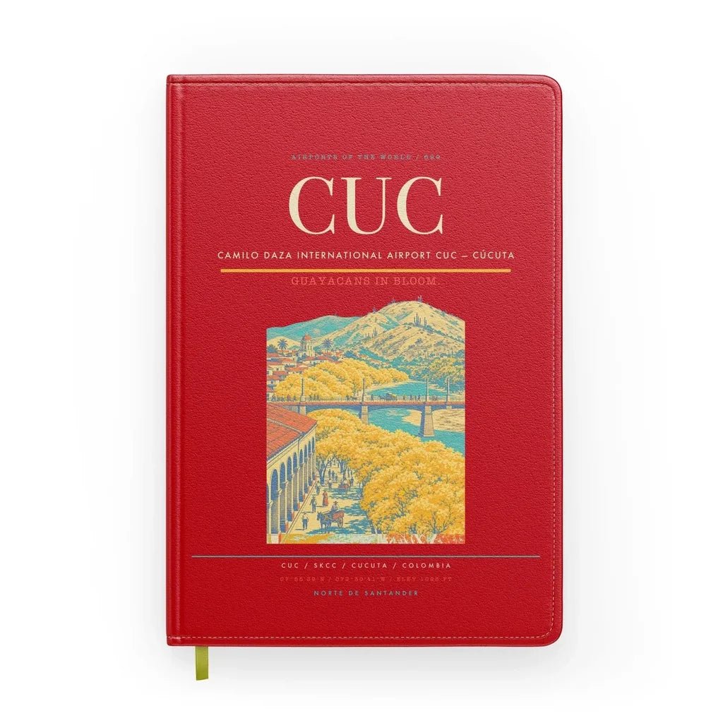 Camilo Daza International Airport (CUC) design on red notebook