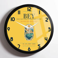 Thumbnail for Beirut Rafic Hariri International Airport (BEY) design on yellow framed wall clock