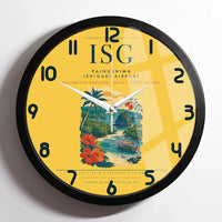 Thumbnail for Painushima Ishigaki Airport (ISG) design on yellow framed wall clock
