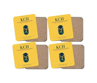 Thumbnail for Kuching International Airport (KCH) design on yellow 4 pieces set coaster