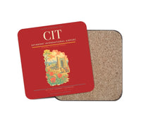 Thumbnail for Shymkent International Airport (CIT) design on red 1 piece coaster