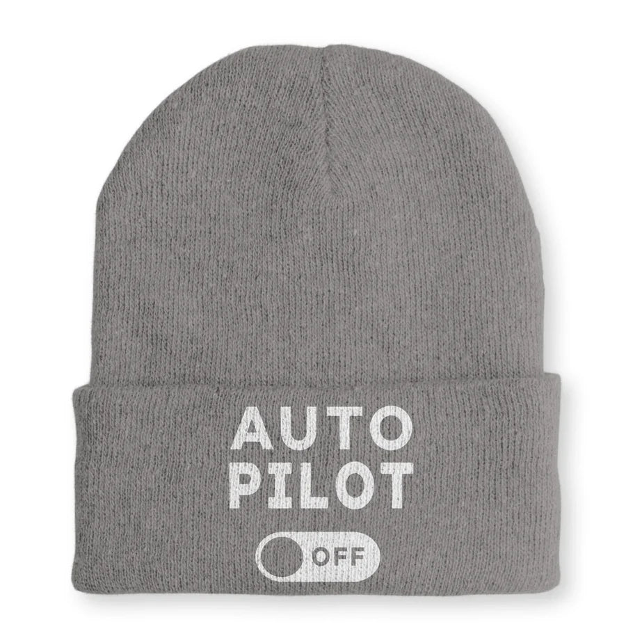 Auto Pilot Off Embroidered Beanie - view 7
