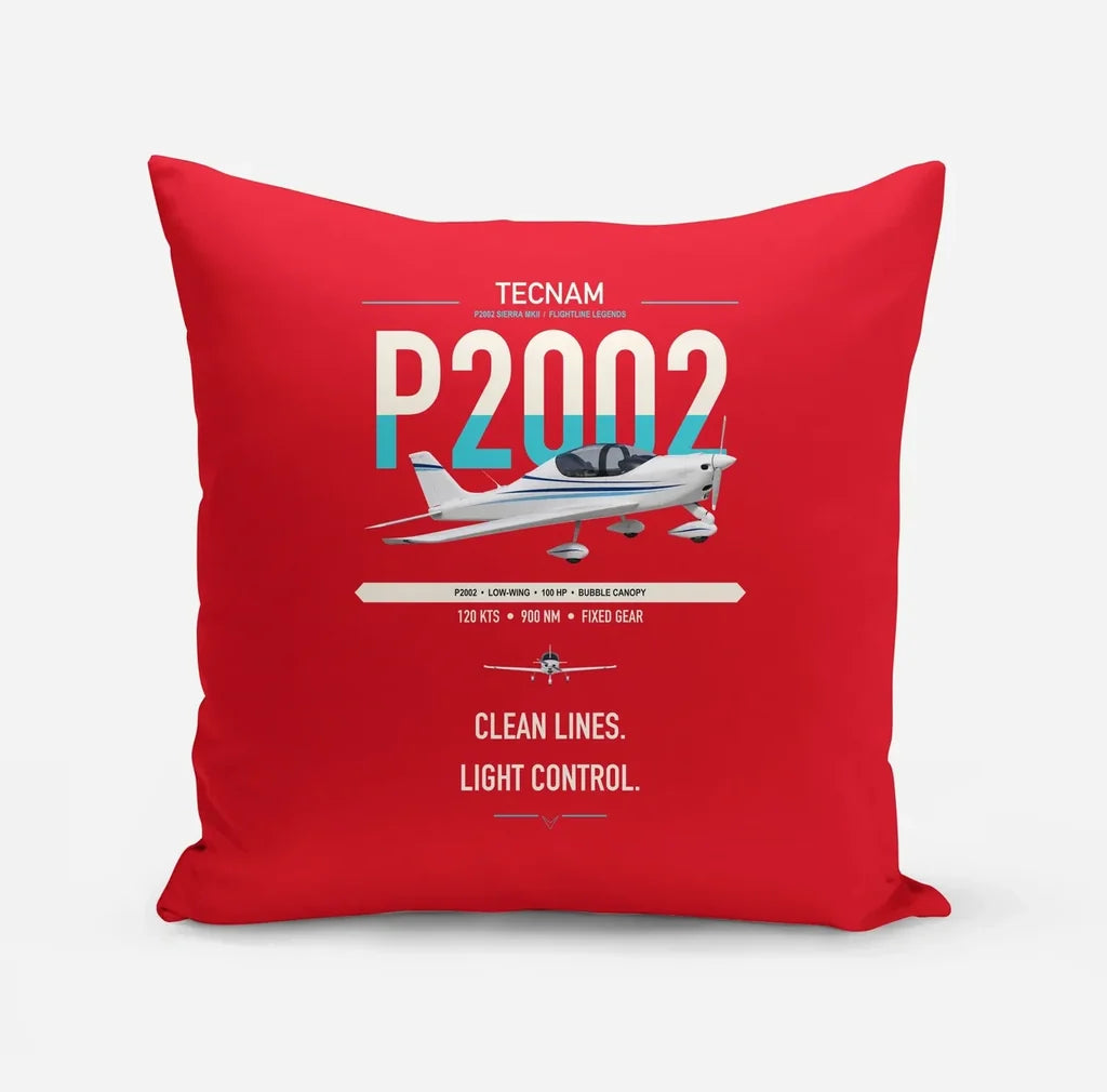 Tecnam P2002 Sierra MkII design on red pillow