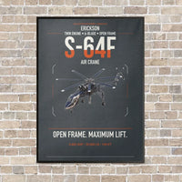 Thumbnail for Erickson S-64F Air Crane vertical canvas print - framed - gray background