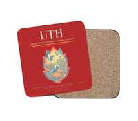Thumbnail for Udon Thani International Airport (UTH) design on red 1 piece coaster