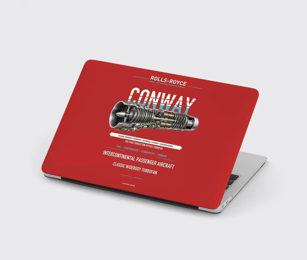 CONWAY design on red MacBook case