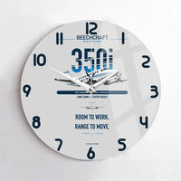 Thumbnail for Beechcraft King Air 350i design on light gray no frame wall clock
