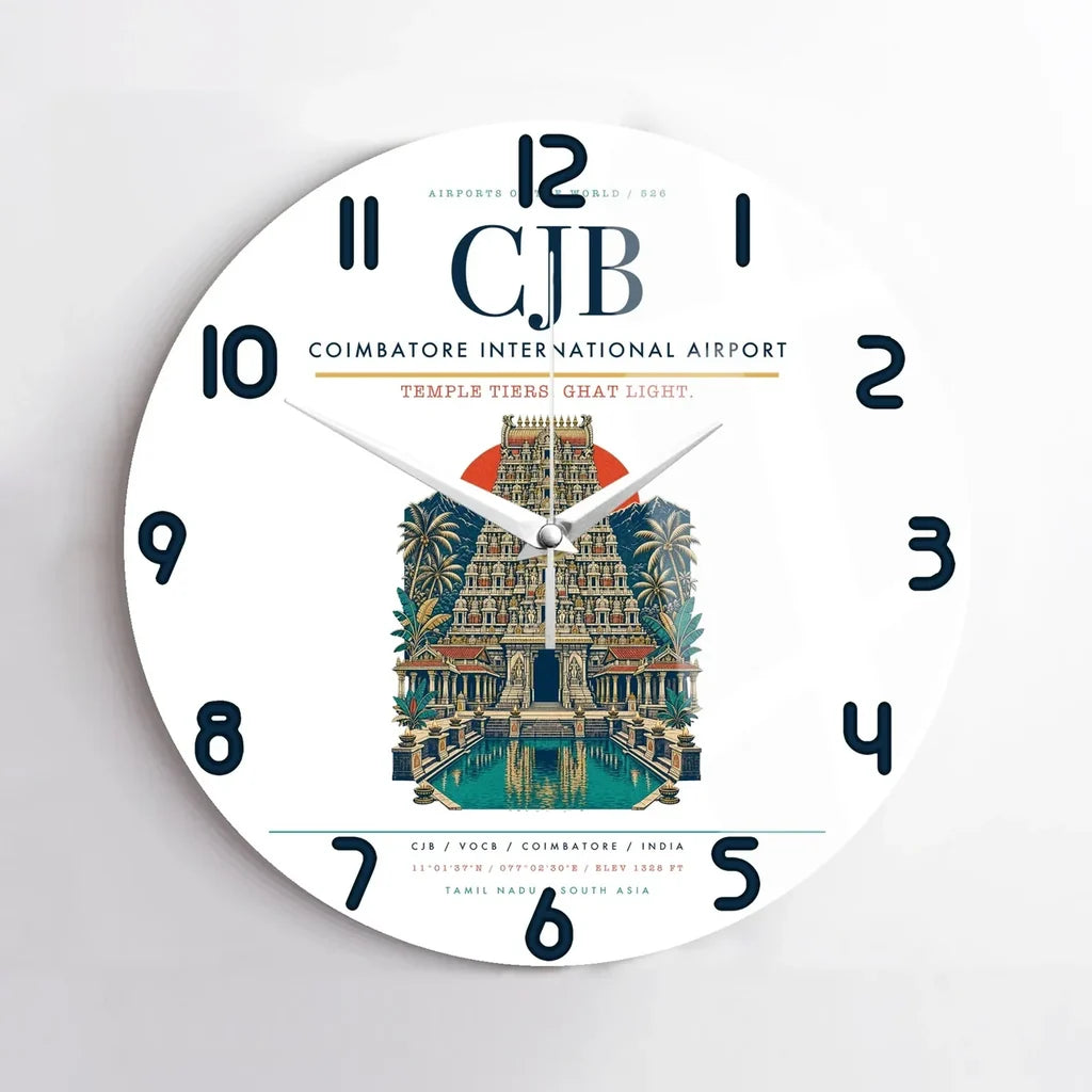 Coimbatore International Airport CJB Wall-Clock No-Frame - White