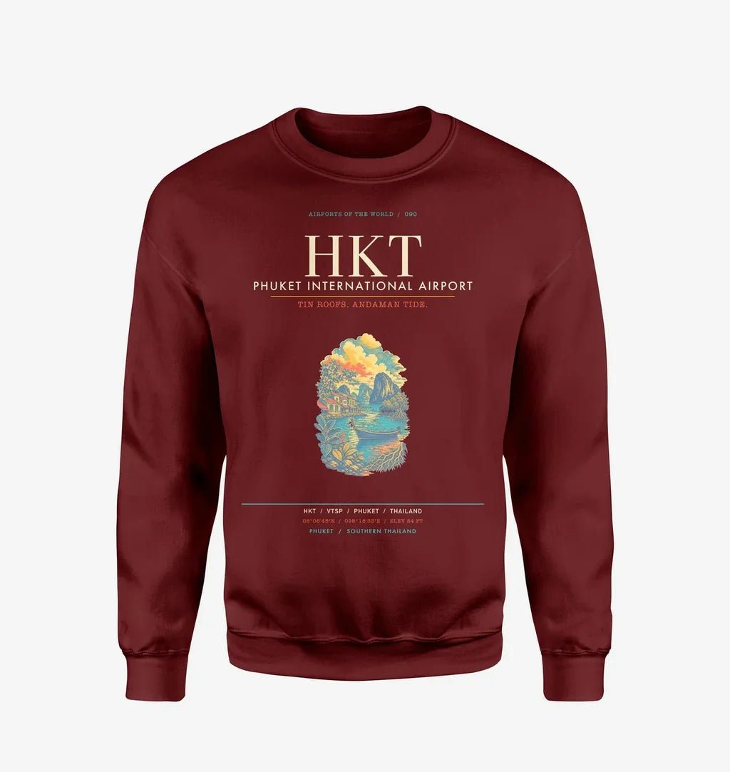 Phuket International Airport HKT Sweatshirt - Wine Red