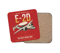 Thumbnail for E-2D Advanced Hawkeye design on red 1 piece coaster