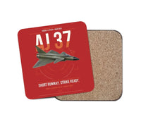 Thumbnail for Saab AJ 37 Viggen design on red 1 piece coaster