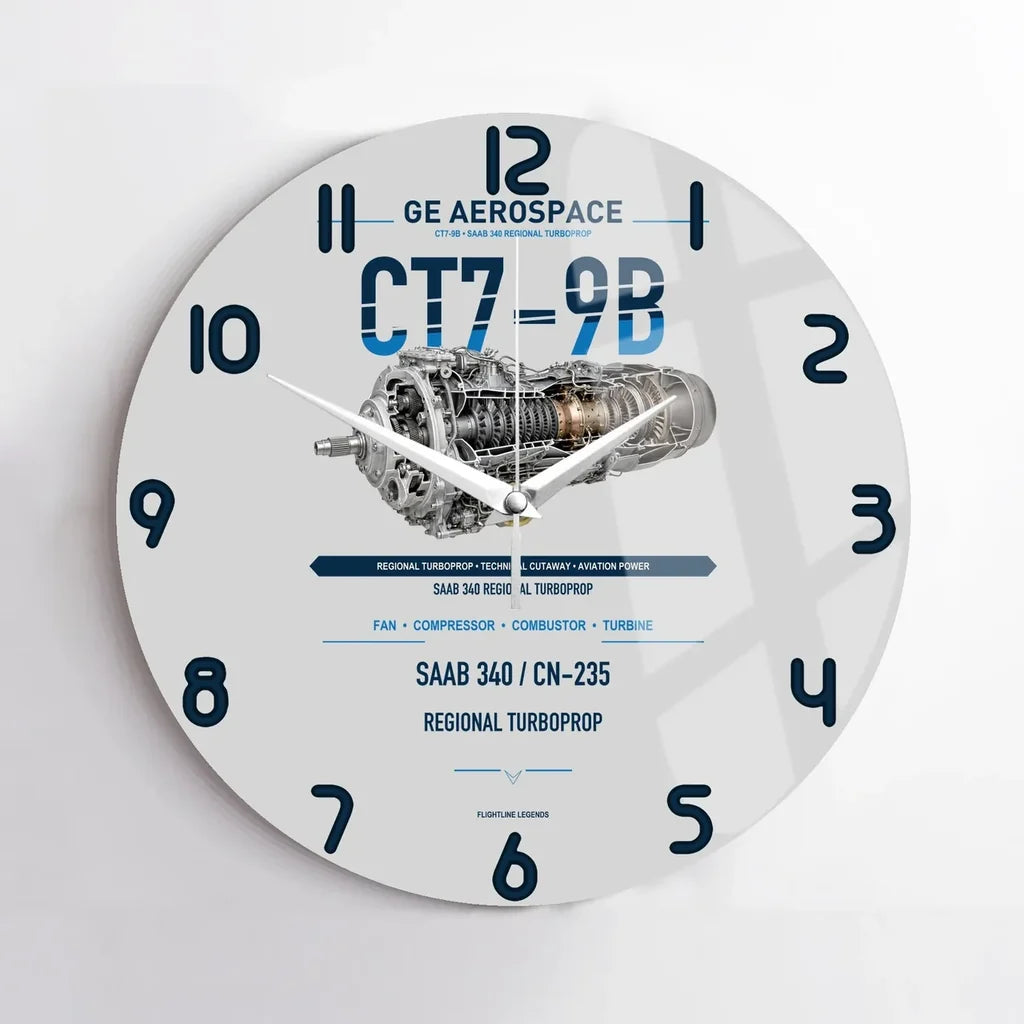 CT7-9B design on light gray no frame wall clock