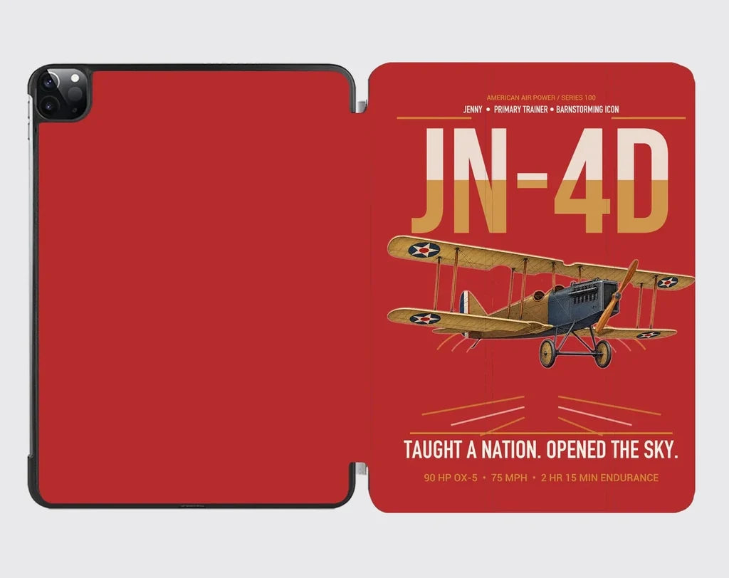 Curtiss JN-4D Jenny design on red ipad tablet case