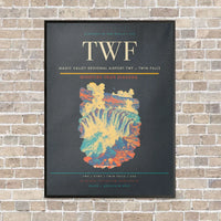 Thumbnail for Magic Valley Regional Airport TWF — Twin Falls vertical canvas print - framed - gray background