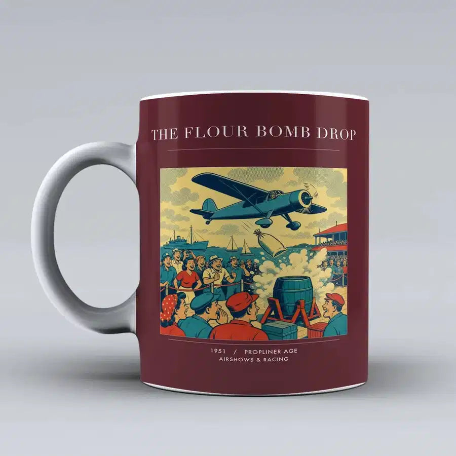 VINTAGE G4259 - The Flour Bomb Drop - Ceramic Mug design on darkred