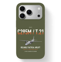 Thumbnail for Airbus C295M T.21 design on green army magsafe iphone case, for iPhone 17 Pro