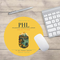 Thumbnail for Philadelphia International Airport (PHL) design on yellow round mouse pad