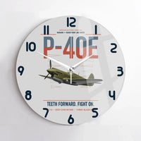 Thumbnail for P-40E Warhawk design on light gray no frame wall clock