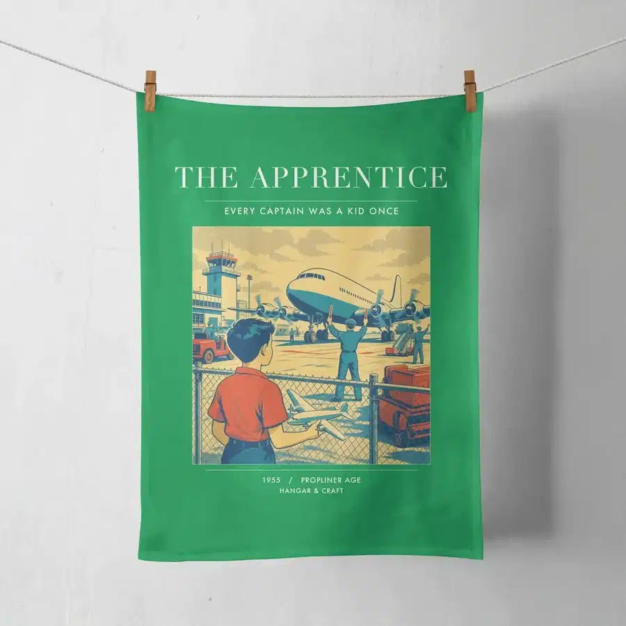 VINTAGE G4108 - The Apprentice - Designed Towels design on green