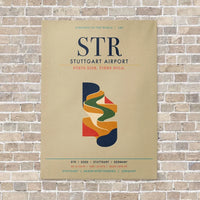 Thumbnail for Stuttgart Airport STR vertical canvas print - no frame - beige background