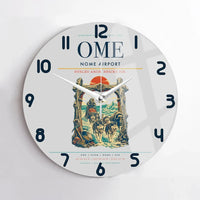 Thumbnail for Nome Airport (OME) design on light gray no frame wall clock