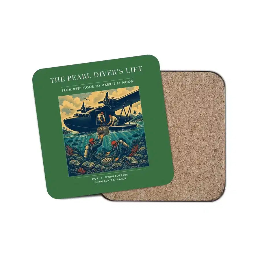 The Pearl Diver's Lift - Designed Coasters design on green 1-piece