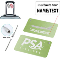 Thumbnail for PSA Airlines Aluminum Airplane Luggage tag, Green + NAME