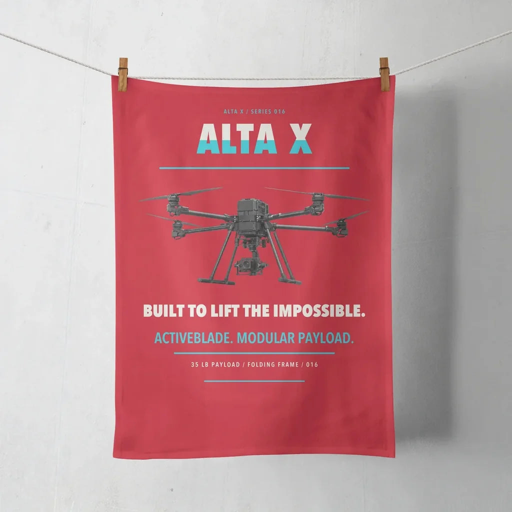 Freefly Alta X design on red towel