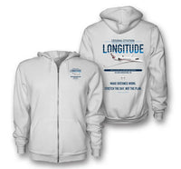 Thumbnail for Cessna Citation Longitude design on white premium zipped hoodie, double-side print
