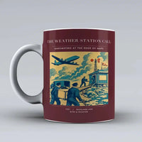 Thumbnail for VINTAGE G4288 - The Weather Station Call - Ceramic Mug design on darkred