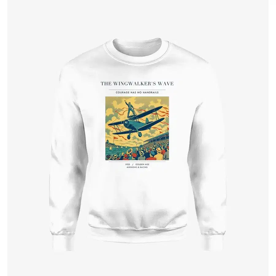 VINTAGE G4157 - The Wingwalker's Wave - Designed Sweatshirts design on white