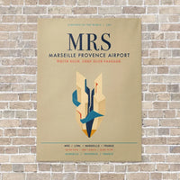 Thumbnail for Marseille Provence Airport MRS vertical canvas print - no frame - beige background