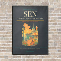 Thumbnail for London Southend Airport SEN vertical canvas print - framed - gray background